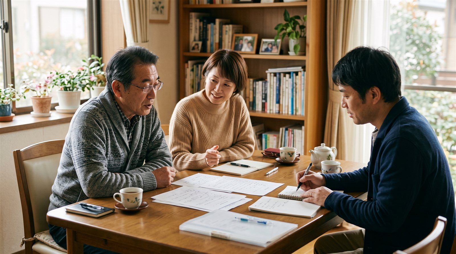 話し合いのテーブルで交わされる握手